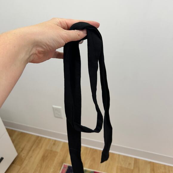 H&M Black Square Neck Belted Sleeveless Wide Leg Linen Blend Jumpsuit Small - Picture 8 of 10